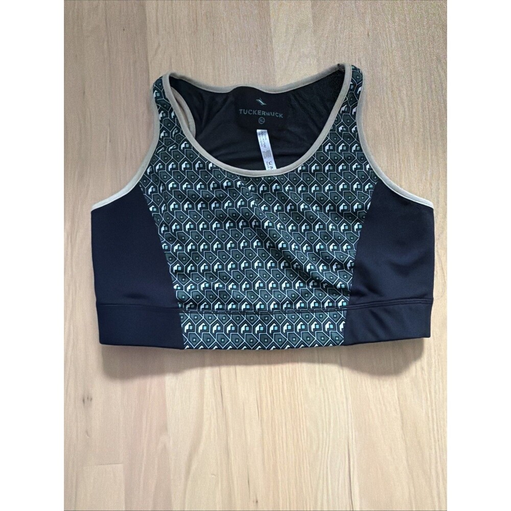 Tuckernuck Athletic Bra Size XL Green Geometric Print